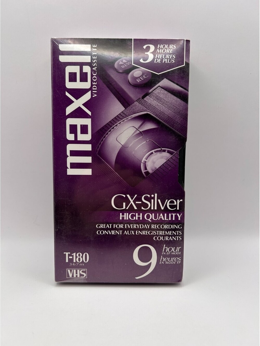 Maxell GX- T-180 blank VHS videocassette tape black Assembled in Canada